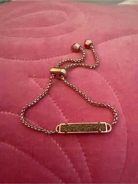 Kendra Scott Rose Gold Bar Bracelet with Glitter Inlay